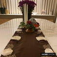 thumbnail image 2 of Decorative Table Runner Chocolate Brown, Ivory, Wine, 14 inch wide x 72 inch long Silk Chocolate Ivory Satin Ribbon Flower With Sequins Embroidered - Satin Ribbon, 2 of 9
