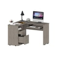 thumbnail image 4 of FM FURNITURE Raleigh L Shaped Desk Engineered Wood Light Gray, 4 of 8