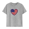 thumbnail image 4 of ITSAME Girls Outfit Sets Patriotic Print Cotton T-Shirt and Shorts 4th of July Casual Clothes 2-Piece Gray Size 9, 4 of 9