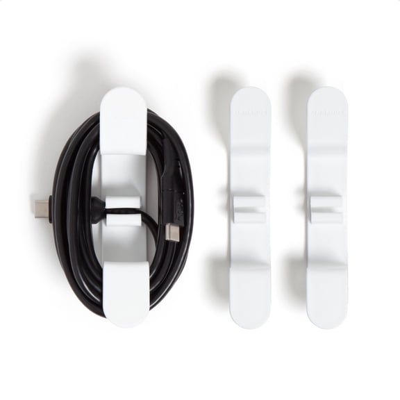 U Brands 3 Count White Peel-and-Stick Cable Wrap Hooks for Cable Management