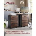 thumbnail image 3 of ZMSHOP 2-Drawer File Cabinet, Small Rolling Filing Cabinet for Home Office, Printer Stand, for A4, Letter-Size Documents, 15.7 x 16.5 x 27.6 Inches, Natural Walnut and Ink Black UOFC040K01, 3 of 7