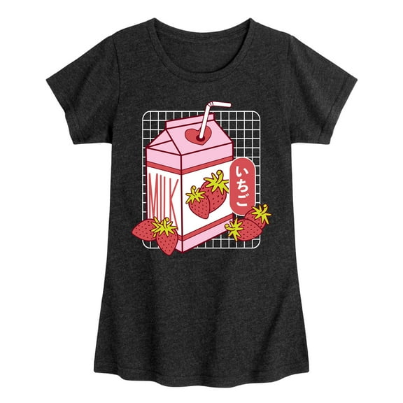 Instant Message - Strawberry Milk - Toddler & Youth Girls Short Sleeve Graphic T-Shirt