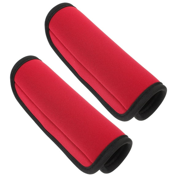 LULULION 2pcs Luggage Grip Covers Neoprene Dark Red for Frequent Travelers During Business
