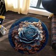 thumbnail image 4 of Binary Code Round Area Rug, digital numbers circle carpet for study or home office, soft washable non-slip floor mat, coder nerd décor, 4 of 6