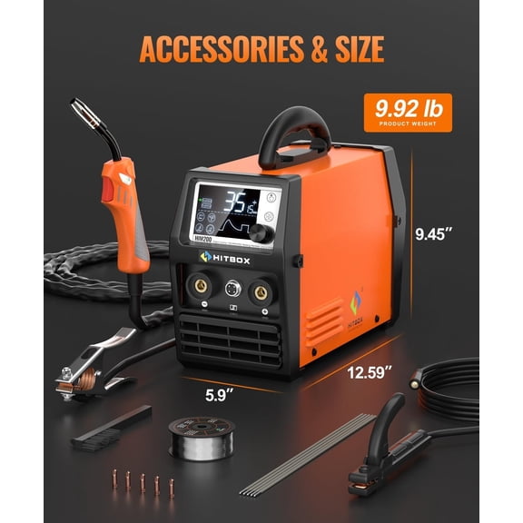 4 in 1 MIG Welder 110V 220V Inverter Gasless Lift TIG MMA Welding Machine 140Amp