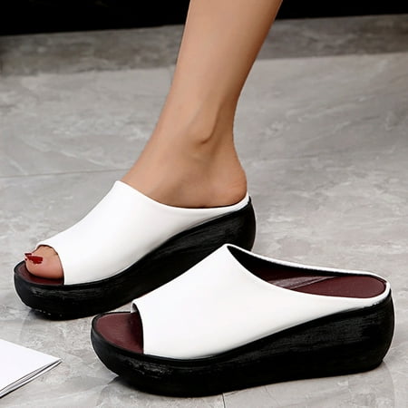 

Gubotare Ladies Slippers Womenâs Open Toe Ankle Strap Sparkly Strappy Heel Pump Sandals White