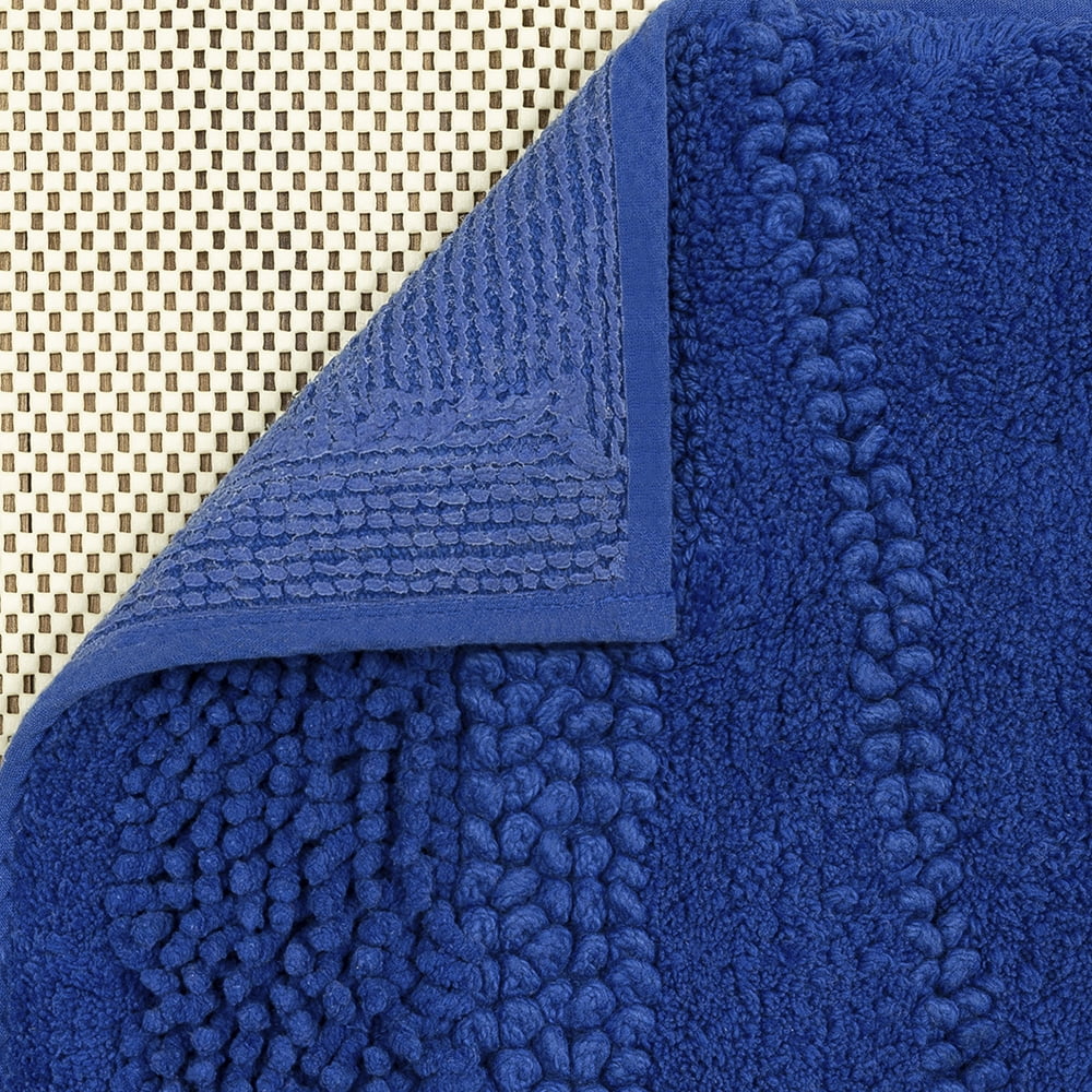 Mohawk Home Composition Cotton Bath Mat, Fiesta Cobalt, 1' 9" x 2' 10"