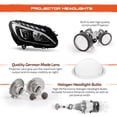 thumbnail image 6 of AKKON - Fits 2015-2018 Mercedes-Benz W205 C-Class Full LED [Halogen Type] Projector Black Headlights Pair Driver + Passenger, 6 of 7