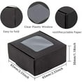 thumbnail image 2 of 30 paquetes de cajas cuadradas de papel kraft negro de 2,5 x 2,5 x 1,2 pulgadas con ventanas transparentes, 2 of 9