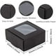 thumbnail image 2 of 30 paquetes de cajas cuadradas de papel kraft negro de 2,5 x 2,5 x 1,2 pulgadas con ventanas transparentes, 2 of 9