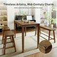 thumbnail image 2 of Alpha Joy 4 Pieces Dining Table Set for 4 Space-Saving Wood Kitchen Counter Height Bar Table, 2 Stools and Bench- Rustic Caramel, 2 of 8