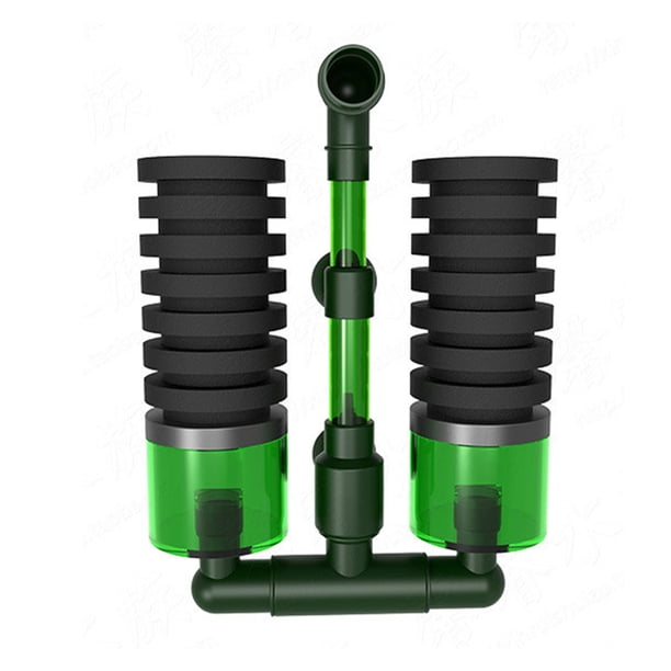 Filtro esponja acuario doble cabezal DQrwqpou Bomba filtración oxígeno para tanques peces QS-100A