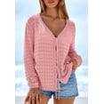 thumbnail image 3 of PRETTYGARDEN Crochet Cardigan Sweaters for Women Trendy Spring Summer Long Sleeve Tie Front Tops Boho Beach Vacation Clothes, 3 of 9