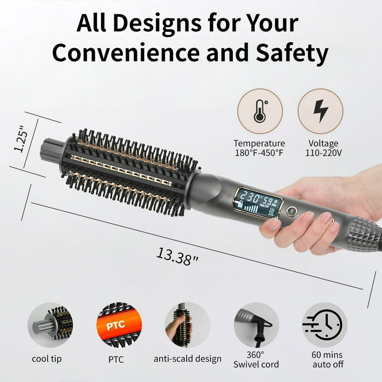 KIPOZI Curling Brush Ionic Heated Round Brush for Blowout Look