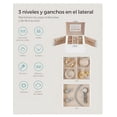 thumbnail image 2 of oyero de 3 niveles, estuche de viaje con asa, 2 cajones, organizador de joyas con cerradura con espejo, almacenamiento de joyas, 2 of 5