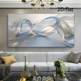 thumbnail image 2 of Modern Abstract Wave Art Framed Canvas Print 48x24 Inch Living Room Sofa Wall Decor 2D Flat Design Self Ship, 2 of 5