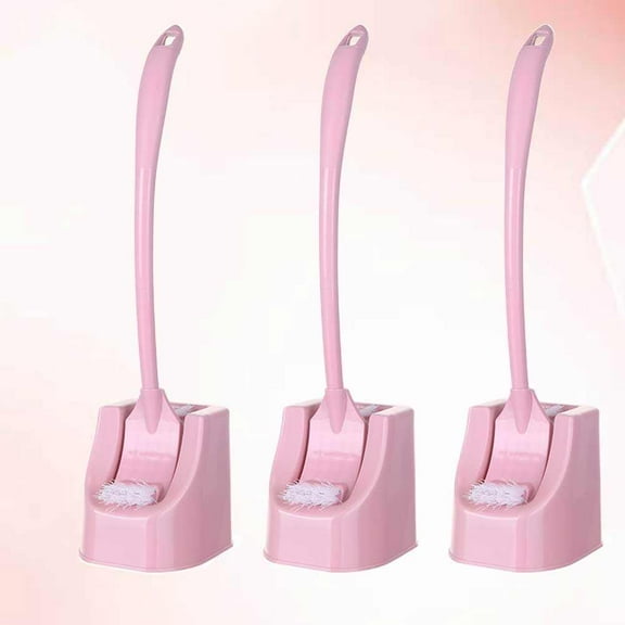 OULII Toilet Scrub Brush Pink 3Pcs 12.3x10.5x16.3In