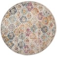 thumbnail image 3 of Safavieh Madison Collection MAD611G Boho Chic Floral Medallion Trellis Distressed Non-Shedding Dining Room Entryway Foyer Living Room Bedroom Area Rug, 5'3" x 5'3" Round, Silver / Grey, 3 of 4