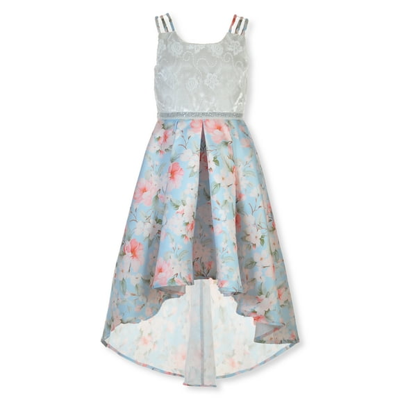 Bonnie Jean Girls' Floral Dress - blue, 12 (Big Girls)