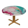 thumbnail image 3 of BANET Multicolor Round Tablecloth with Elastic Edge Design, Marble Printed Tablecloth Anti-Fading Tabletop Decoration, Round Dining Table Tablecloth 31"-35, 3 of 8