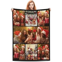 Custom Blanket with Photos Text Customized Blanket Personalized Flannel Throw Blankets for Adult Kid Birthday Wedding Christmas Halloween Fathers Mothers Valentines Day Gift 40"X30"