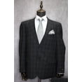 thumbnail image 2 of Men's Caravelli 2pc Charcoal Grey Plaid Modern Fit Formal Suit S616212N, 2 of 7