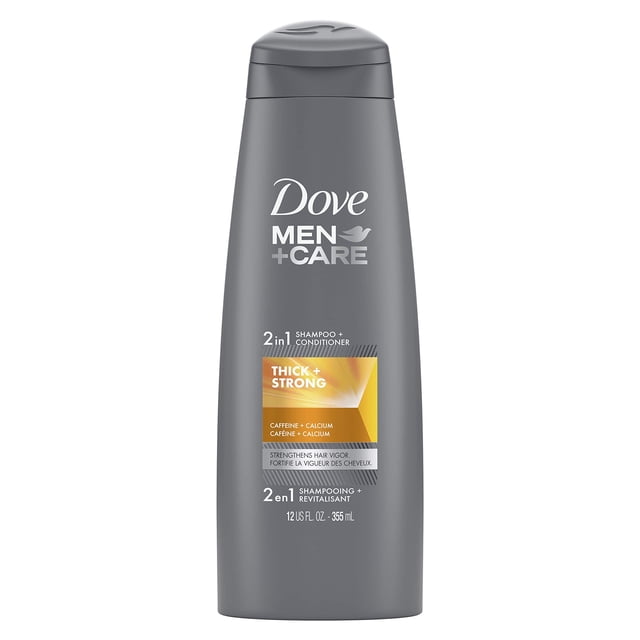 Dove Men+Care 2-in-1 Shampoo and Conditioner, Thick and Strong, 12 Oz