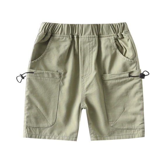 HBGVBA Boy's Summer Shorts,Casual Bottoms for Boy,Boys 2 To 8 Years Solid Color Cargo Shorts Elastic Waist Versatile Outdoor Wear Bottoms