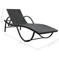 thumbnail image 4 of vidaXL Chaise Longue avec Coussin et Table en Rotin Synthétique Noir, 4 of 5
