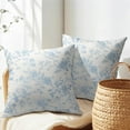 thumbnail image 4 of Baby Blue Floral Pillow Covers 20x20 Inch Set of 2 Blue and Cream Chinoiserie Flower Outdoor Decorative Throw Pillows Vintage Rustic Toile Pillowcases Cushion Covers for Couch Home Decor, 4 of 6