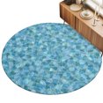 thumbnail image 2 of Round Rugs 6Ft, Blue Geometric Round Area Rug Washable Indoor Throw Carpet, Country Chic Abstract Gradient Motifs Soft Non Slip Circle Rug for Office Cabinet Home Decor Aesthetic, 2 of 8