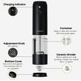 Tomeem Electric Salt and Pepper Grinder Rechargeable Automatic Mill