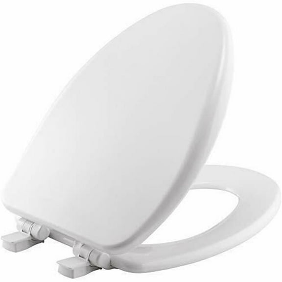 Alesio II Toilet Seat with Slow Close Never Loosen & Provide the Perfect Fit High Density Enameled Wood, White
