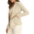 thumbnail image 4 of INSPIRE CHIC Linen Blazer for Women's Notch Lapel One Button Suit Jackets, 4 of 6