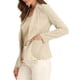 thumbnail image 4 of Blazer de lino INSPIRE CHIC para mujer, chaquetas de traje de un botón con solapa en pico, XL, beige, 4 of 6