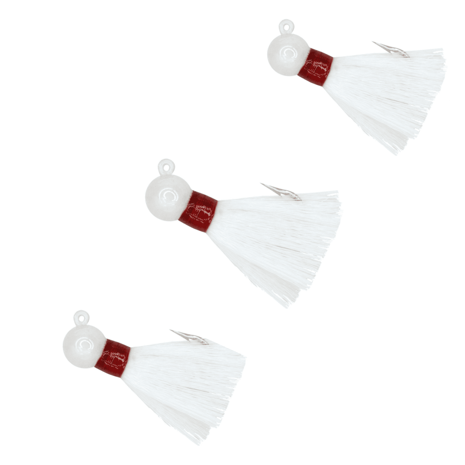 (3 pack) Tsunami Pompano Bucktail Fishing Jig 1/4 oz. – White