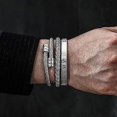 thumbnail image 2 of 3 pulseras de acero inoxidable para hombre, brazalete con números romanos dorados, pulsera con cable trenzado, brazalete ajustable, pulsera de joyería de lujo para hombre, 2 of 5