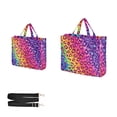 thumbnail image 3 of Wobogo Rainbow Leopard Corduroy Tote Bag for Women Travel Crossbody Bag Purse Women Shoulder Bags Work Handbags Daily Commuter Bag 10.2×9inch, 3 of 8