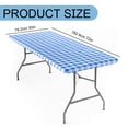 thumbnail image 3 of Picnic Table Cover with Bench Covers -Fitted with Elastic, Vinyl with Anti-Slip Back, Fits for Table 30"x 72" Rectangle,Water Proof, Checked Blue Design, 3 of 9