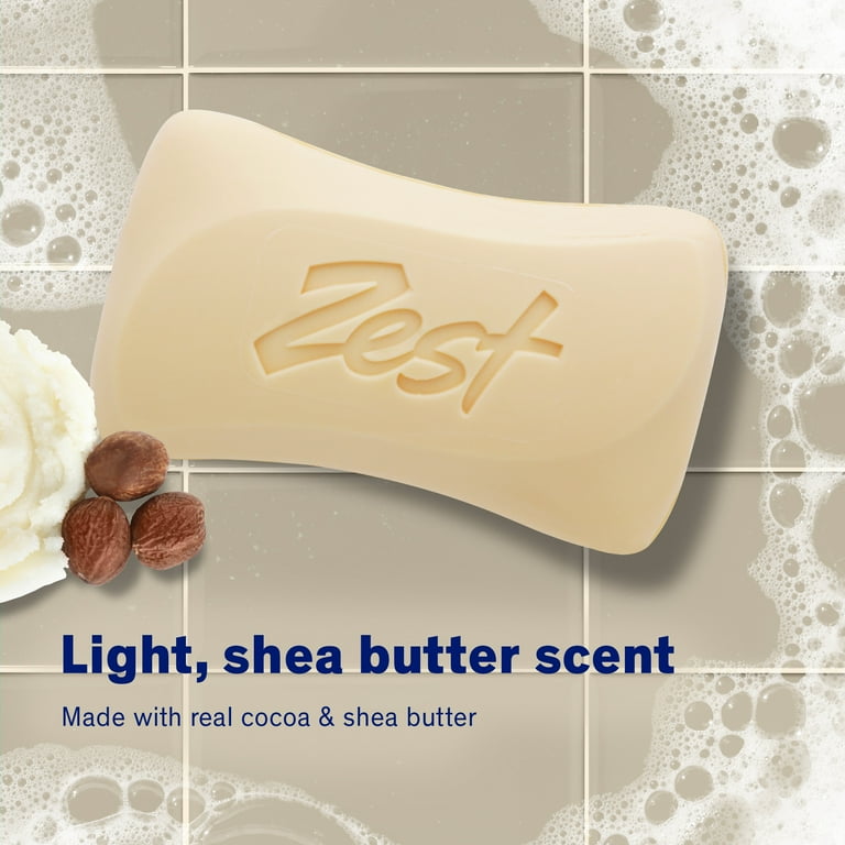 Zest Cocoa Butter & Shea Bar Soap, for All Skin Types, 4 oz, 8