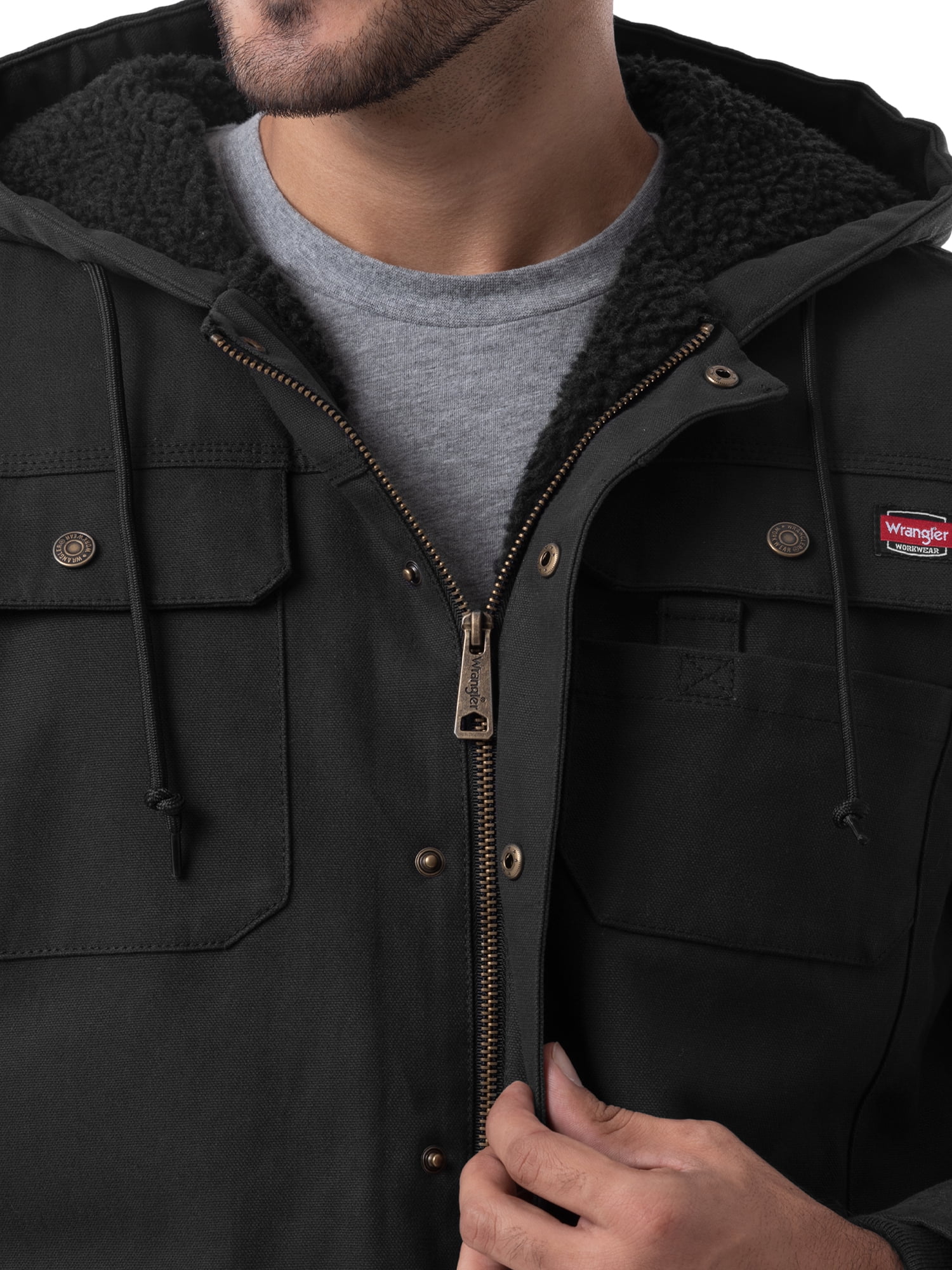 Wrangler Workwear Men's Sherpa Lined Duck Jacket - Walmart.com