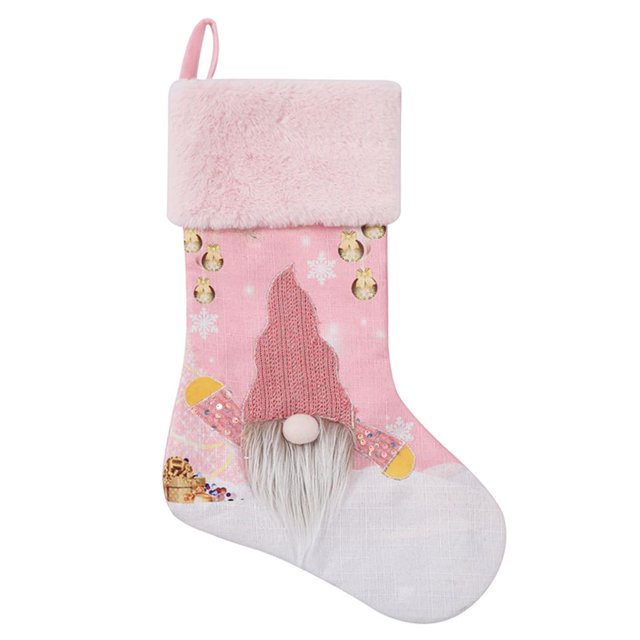 Calcetín Navideño Con Cuerda Colgante Calcetín Navideño De Gran Tamaño Con Decoración Interior Ligera Para El Hogar Árbol De Navidad Fiesta De Navidad Vogacara HA026790-01