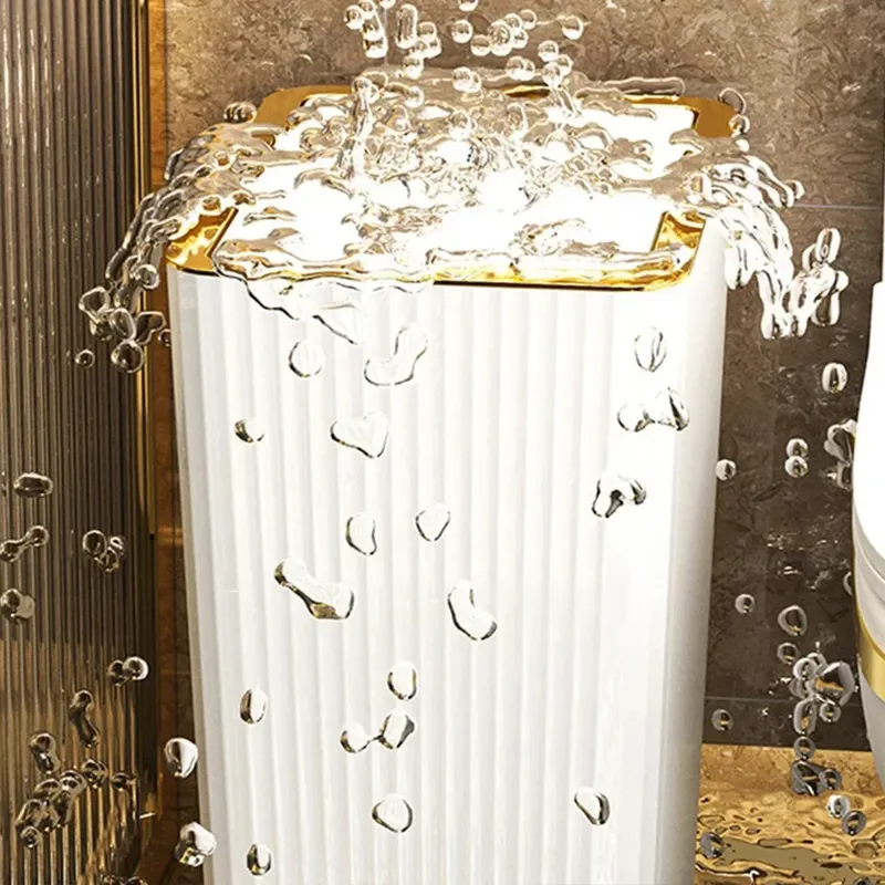 Totoro Hero 12/15L Press Trash Can Household with Lid Semi Automatic Slim Large Capacity Container Luxury Toilet  Waterproof Garbage Bin Can