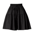 thumbnail image 4 of FASHOFT Summer Skirts for Women Flowy Casual Skorts Ruffle Tiered Skirts Cute Skorts Built in Shorts with Pocket High Waisted Pleated Ruffle Skort Boho Floral Skirts Black L, 4 of 4