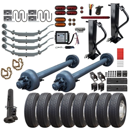 10 000 lb TK Tandem Axle Gooseneck TK Trailer Parts Kit - 20K Capacity Heavy Duty (Complete Original Series) 74 Hubface 46 Spring Center