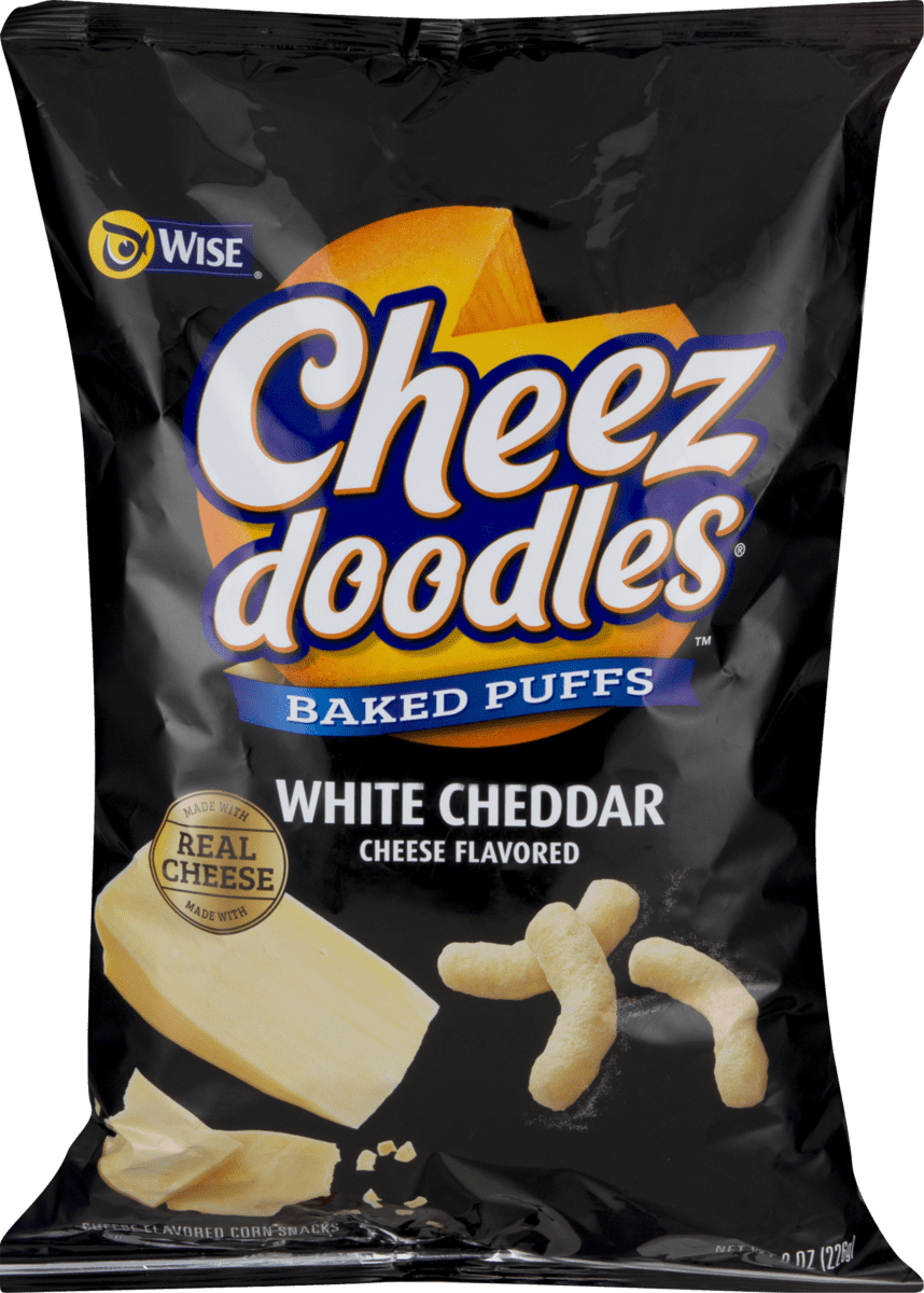 Wise Foods White Cheddar Cheese Doodles Baked Puffs 8.0 oz. Bag (3 Bags