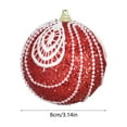 6Pcs Red Glitter Christmas Balls Ornaments for Christmas Tree