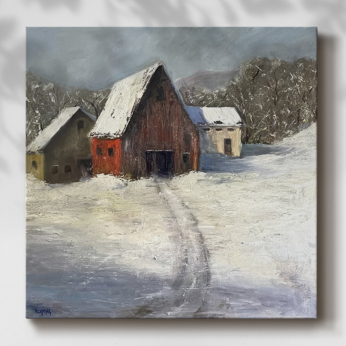 Winter Homestead I- Gallery Wrapped Canvas