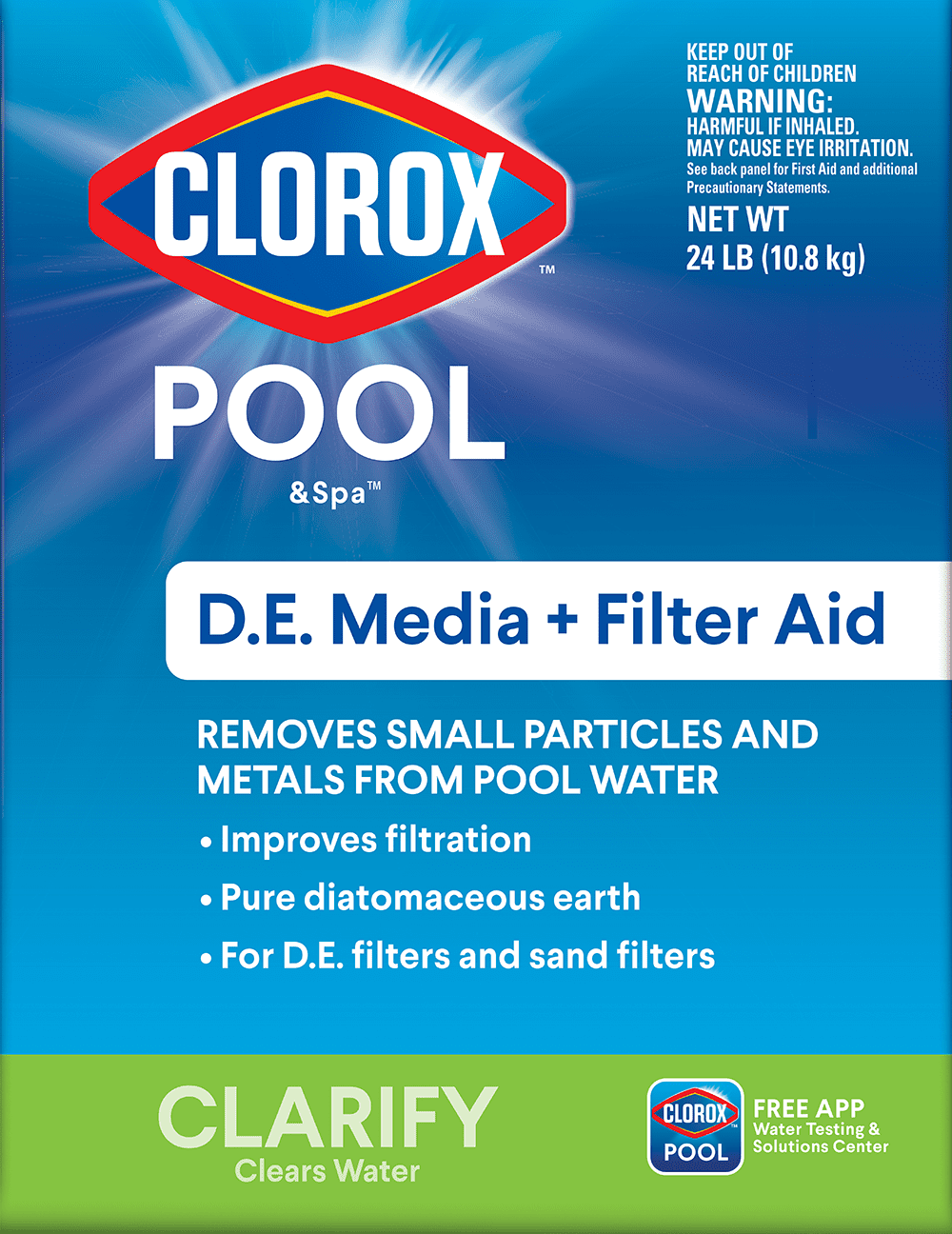 Clorox Pool&Spa Granular D.E. Filter Aid for Swimming Pools, 24 lbs
