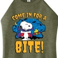 thumbnail image 3 of Peanuts - Snoopy Come In For A Bite - Juniors High Neck Tank Top, 3 of 6